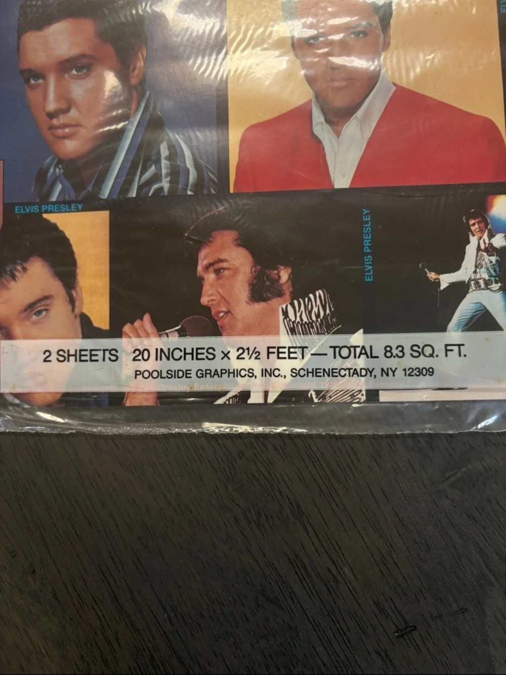 Rock Wraps - Elvis Presley - Wrapping Paper Gift Wrap NWT.  RARE! Rock 'N' Roll